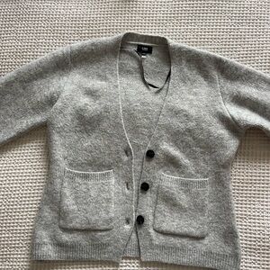 Grey cardigan sweater